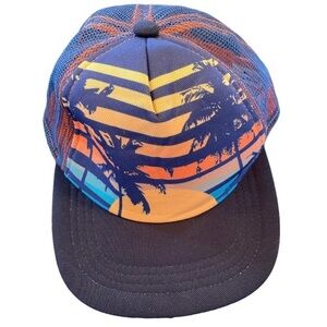Tommy Bahama Kids Mesh Snapback Hat Hawaiian Sunset Beach Palm Tree